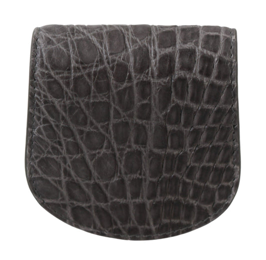 Dolce & Gabbana Gray Exotic Skin Condom Case Holder Pocket Wallet - ClickThatClicks 