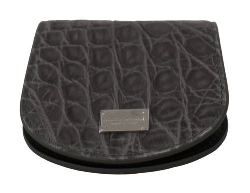 Dolce & Gabbana Gray Exotic Skin Condom Case Holder Pocket Wallet - ClickThatClicks 