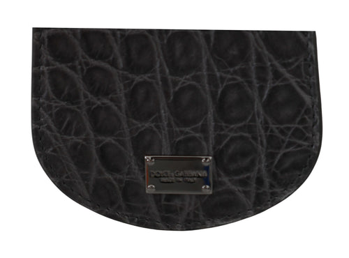 Dolce & Gabbana Gray Exotic Skin Condom Case Holder Pocket Wallet - ClickThatClicks 