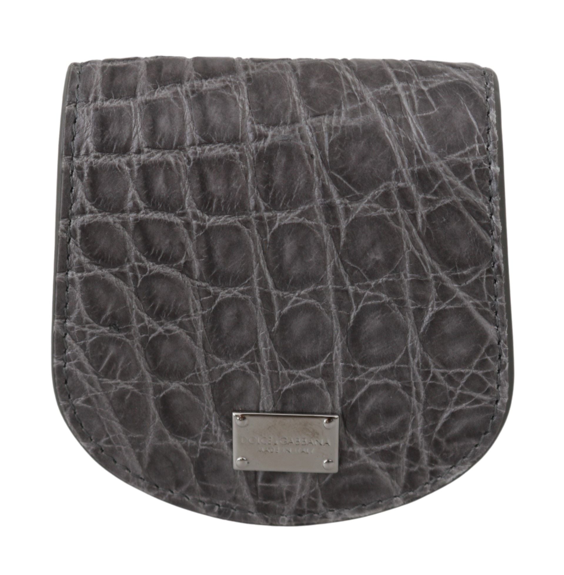 Dolce & Gabbana Gray Exotic Skin Condom Case Holder Pocket Wallet - ClickThatClicks