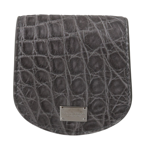 Dolce & Gabbana Gray Exotic Skin Condom Case Holder Pocket Wallet - ClickThatClicks 