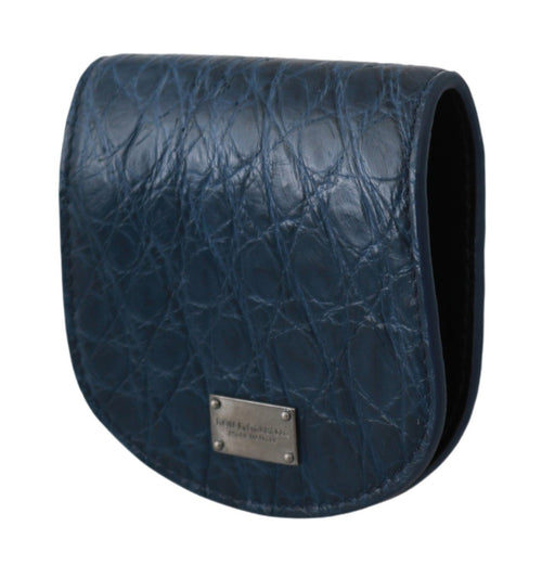 Dolce & Gabbana Blue Holder Pocket Wallet Blue Exotic Skin Condom Case - ClickThatClicks 