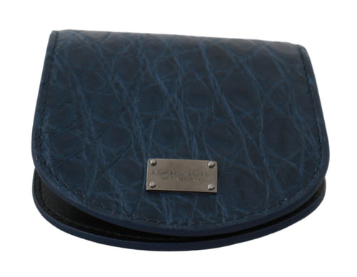 Dolce & Gabbana Blue Holder Pocket Wallet Blue Exotic Skin Condom Case - ClickThatClicks 