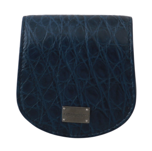 Dolce & Gabbana Blue Holder Pocket Wallet Blue Exotic Skin Condom Case - ClickThatClicks 