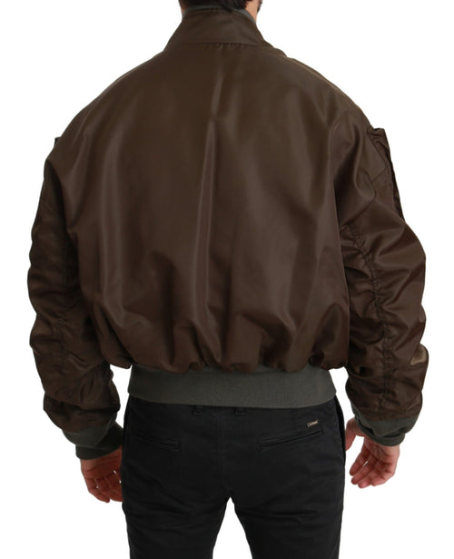 Dolce & Gabbana Brown Beaded Crown Skull Logo Jacket - ClickThatClicks 
