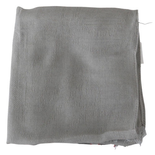 Costume National Gray Fringe Neck Wrap Cotton Scarf - ClickThatClicks 