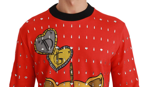 Dolce & Gabbana Red Crystal Pig of the Year Sweater - ClickThatClicks 