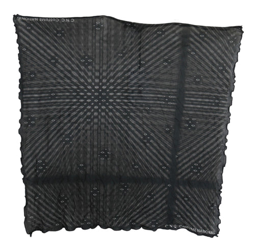 Costume National Black Gray Viscose Foulard Branded Scarf - ClickThatClicks 