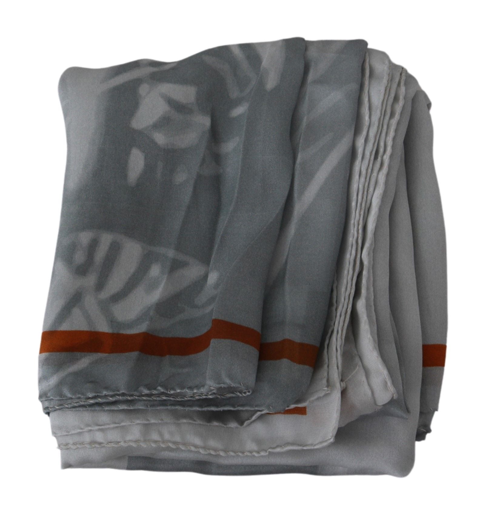 Costume National Gray Red Silk Shawl Foulard Wrap Scarf - ClickThatClicks 
