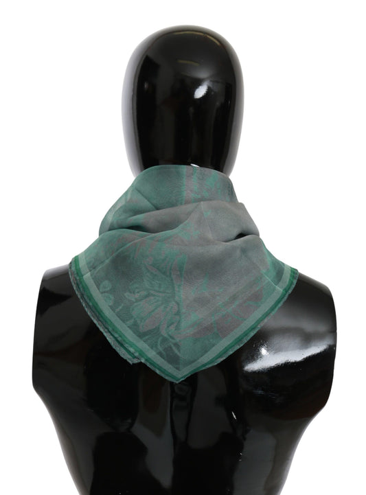 Costume National Green Silk Shawl Foulard Wrap Scarf - ClickThatClicks 