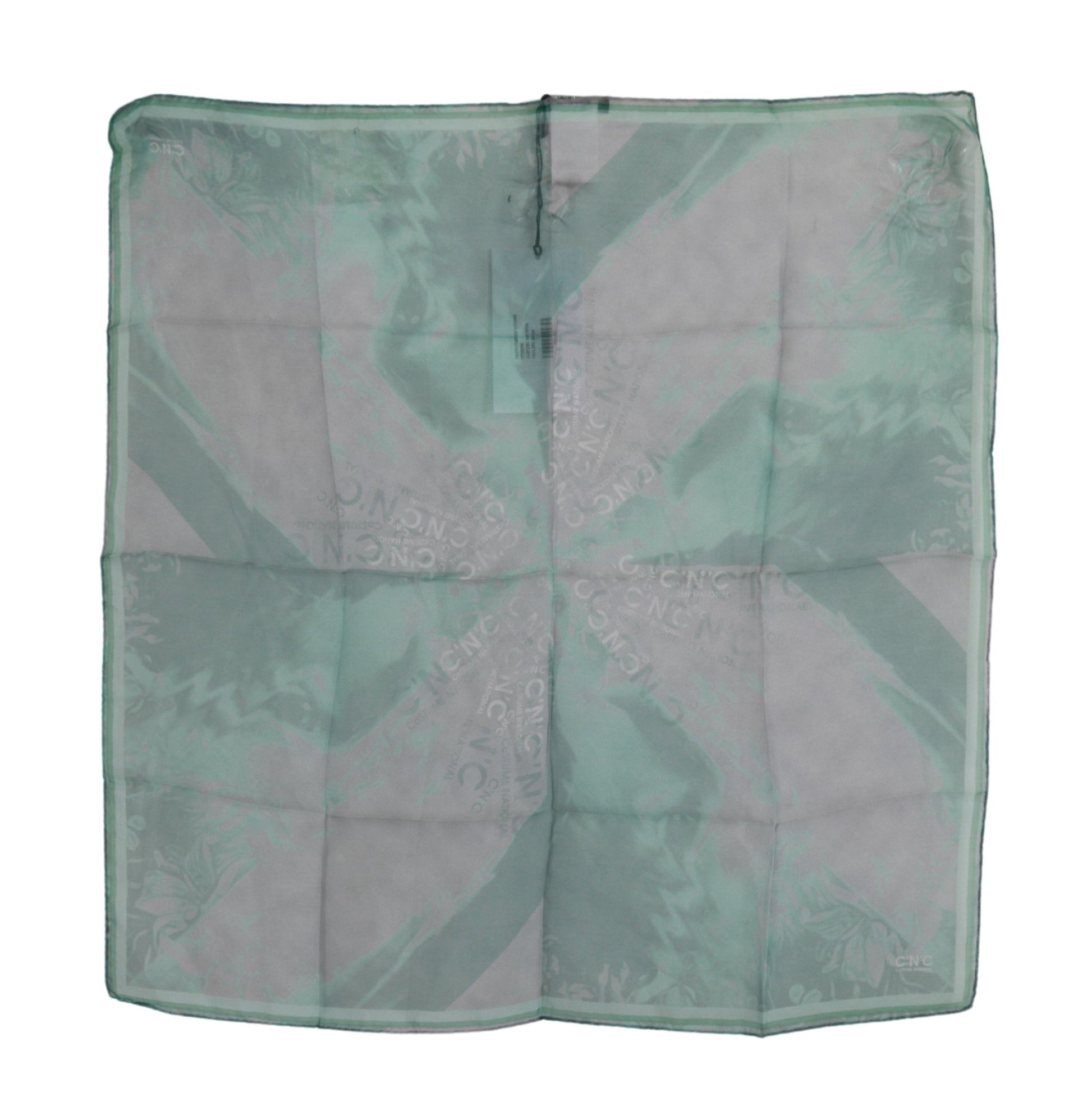 Costume National Green Silk Shawl Foulard Wrap Scarf - ClickThatClicks 