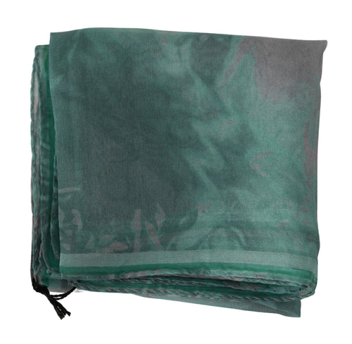 Costume National Green Silk Shawl Foulard Wrap Scarf - ClickThatClicks 