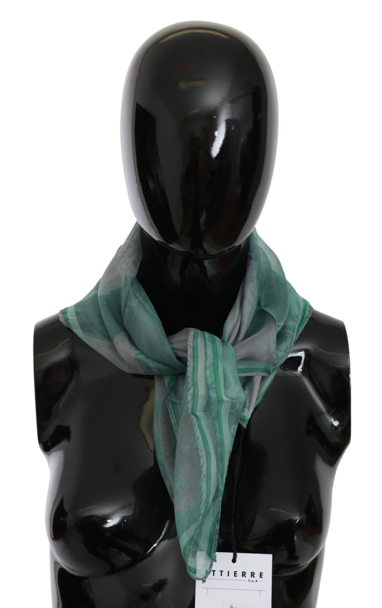 Costume National Green Silk Shawl Foulard Wrap Scarf - ClickThatClicks 