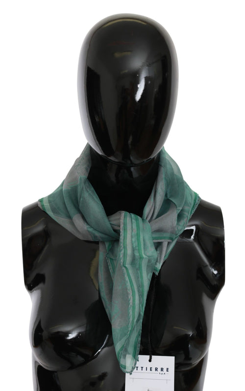 Costume National Green Silk Shawl Foulard Wrap Scarf - ClickThatClicks 