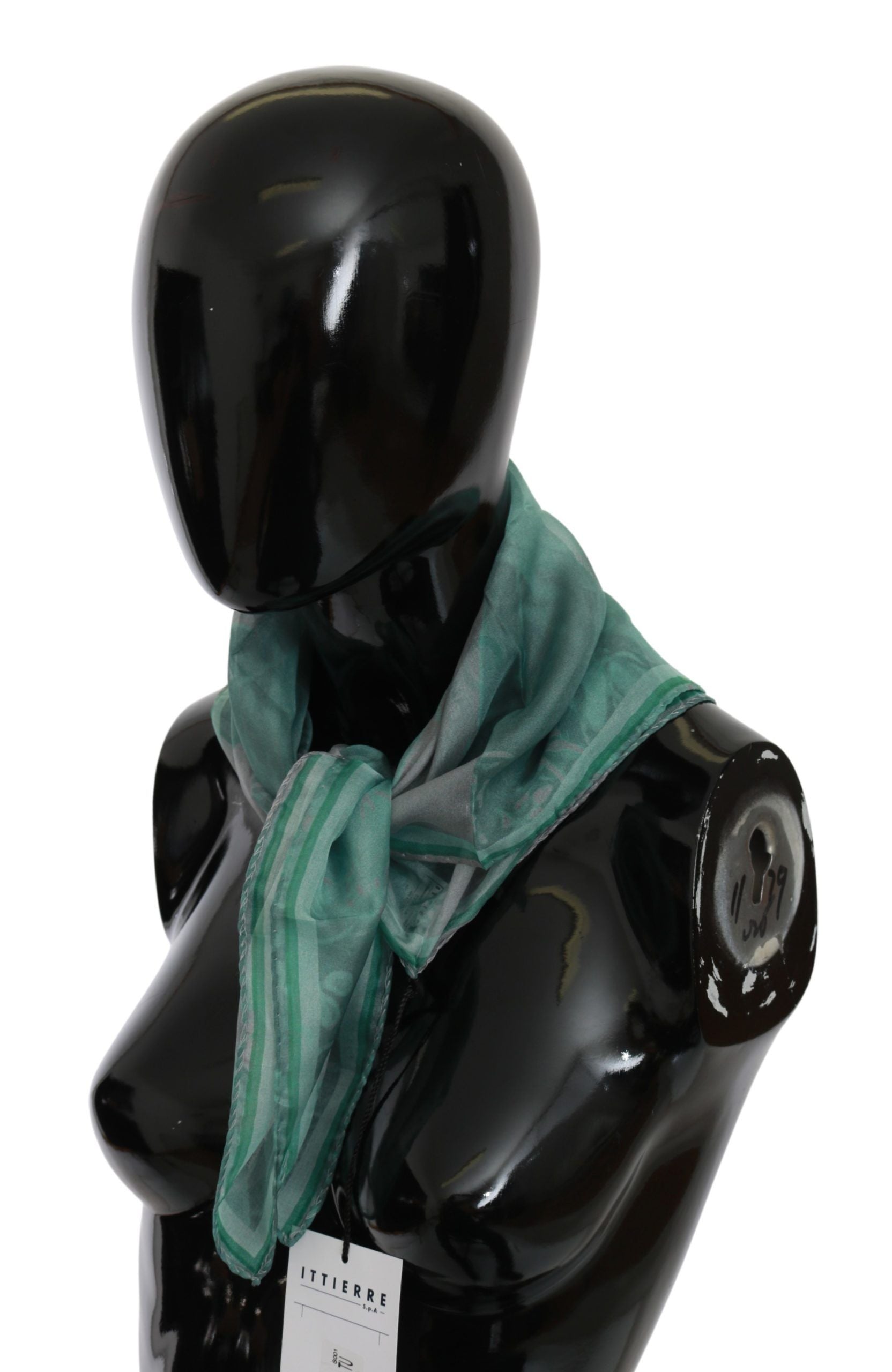 Costume National Green Silk Shawl Foulard Wrap Scarf - ClickThatClicks 