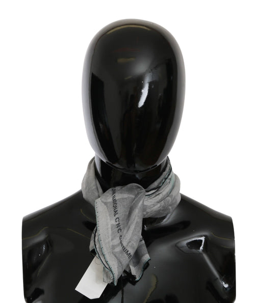 Costume National Gray Silk Shawl Foulard Wrap Scarf - ClickThatClicks 