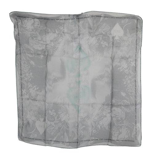 Costume National Gray Silk Shawl Foulard Wrap Scarf - ClickThatClicks 