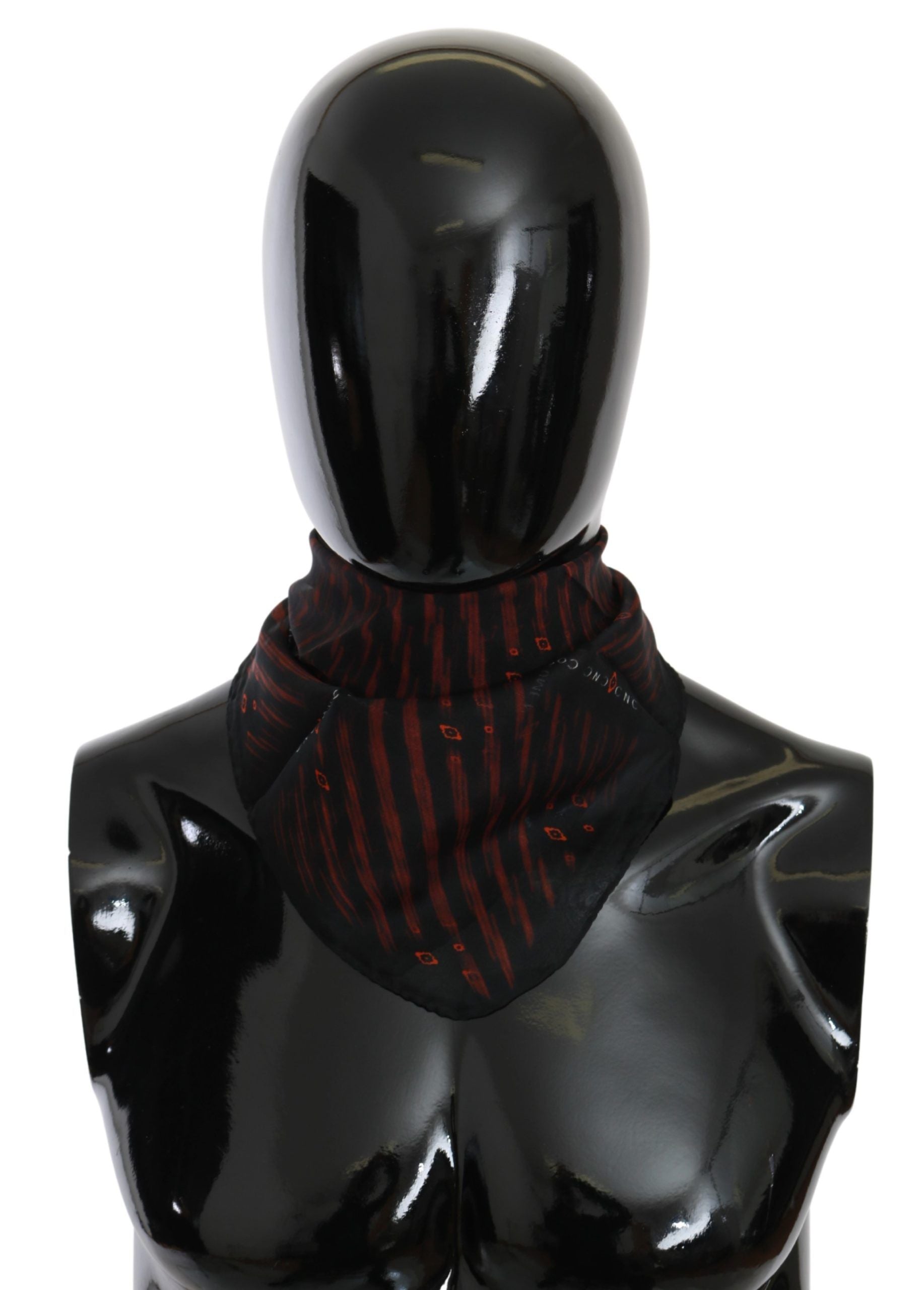Costume National Black Orange 100% Silk Branded Scarf - ClickThatClicks 