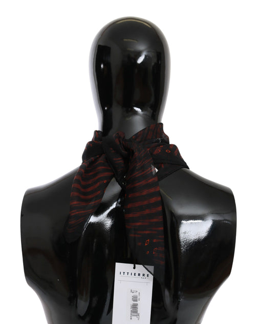 Costume National Black Orange 100% Silk Branded Scarf - ClickThatClicks 