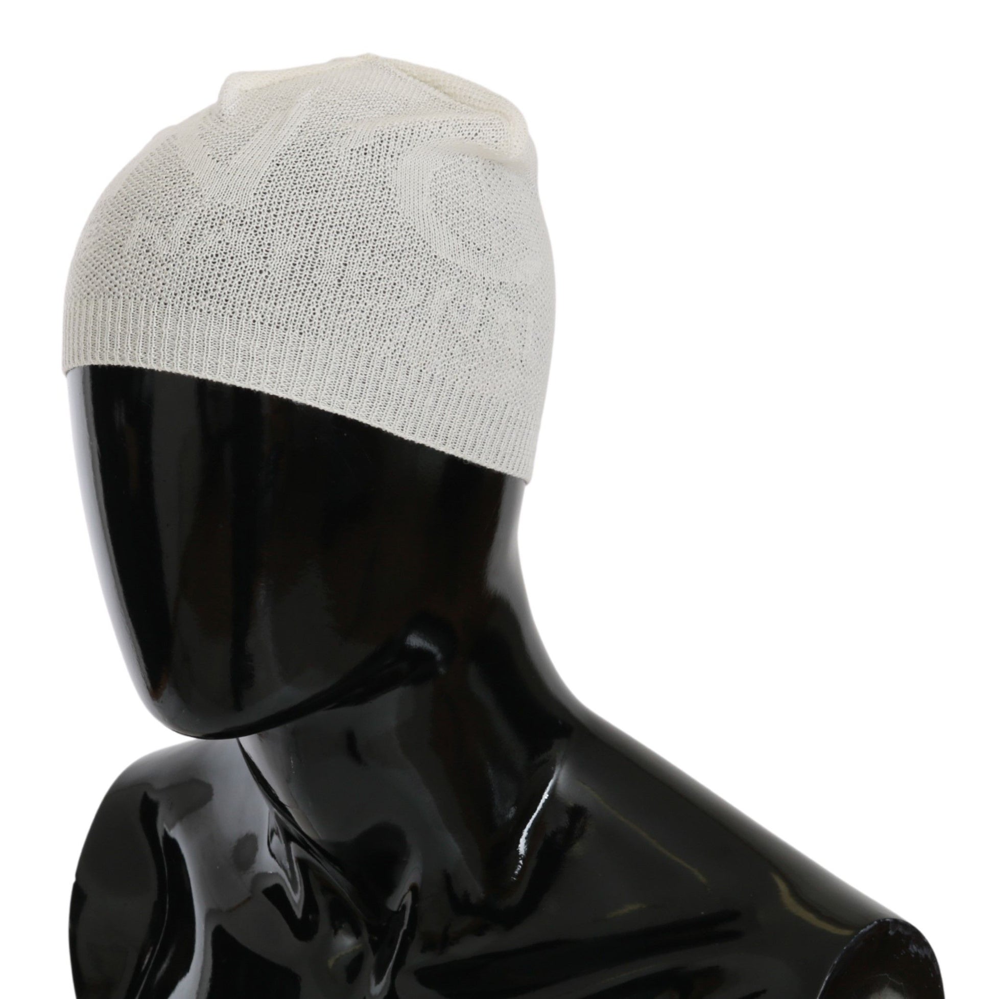 Costume National Beanie White Wool Blend Branded Hat - ClickThatClicks 