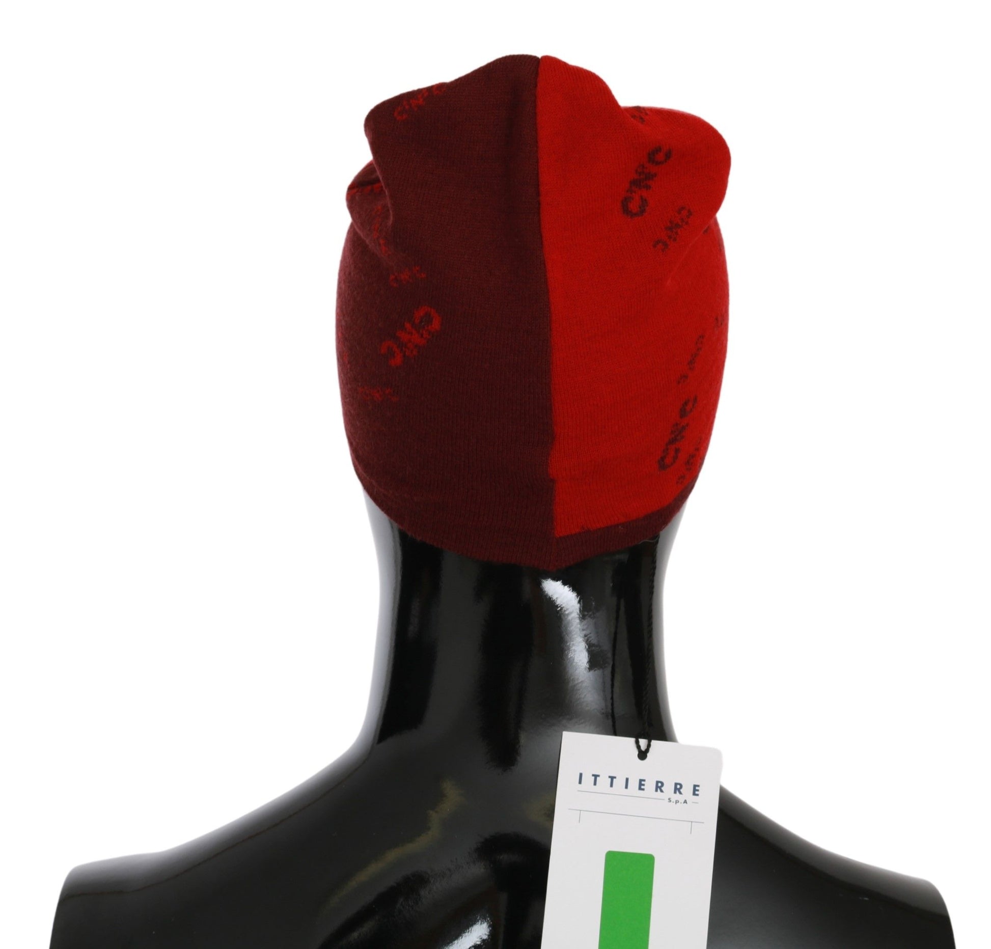 Costume National Red Wool Blend Branded Beanie Hat - ClickThatClicks 