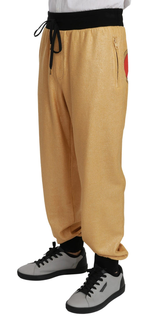 Dolce & Gabbana Gold Year Of The Pig Cotton Mens Pants - ClickThatClicks 