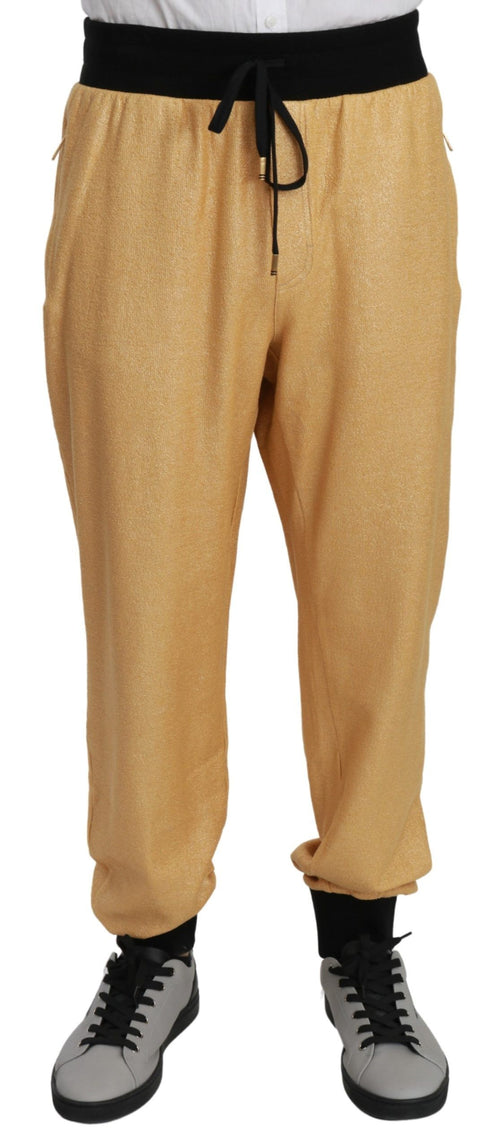Dolce & Gabbana Gold Year Of The Pig Cotton Mens Pants - ClickThatClicks 
