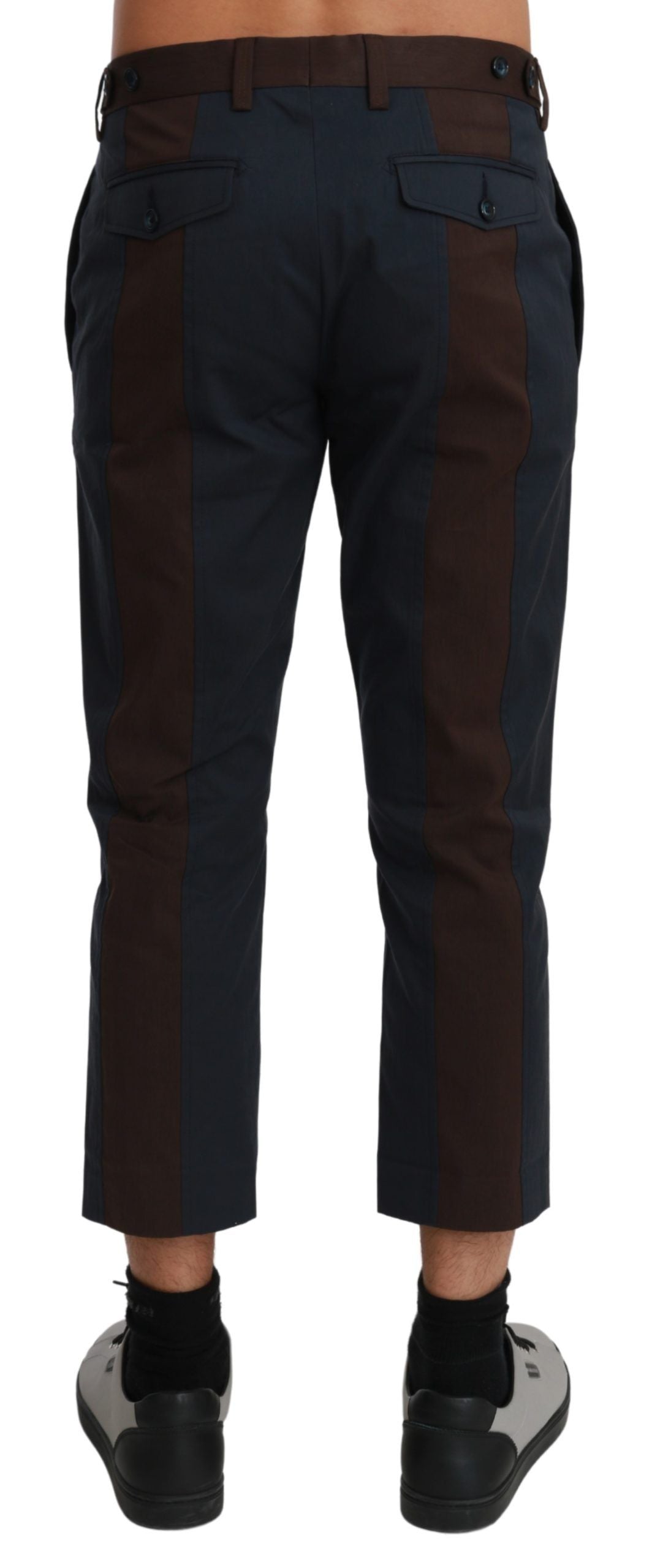 Dolce & Gabbana Brown Stripes Cropped Trousers Pants - ClickThatClicks 