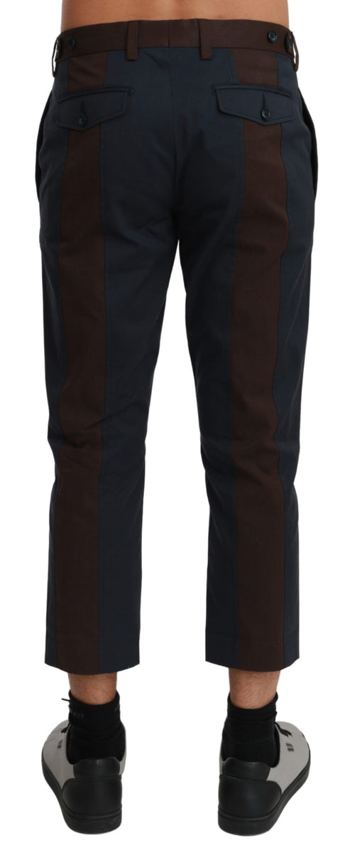 Dolce & Gabbana Brown Stripes Cropped Trousers Pants - ClickThatClicks 