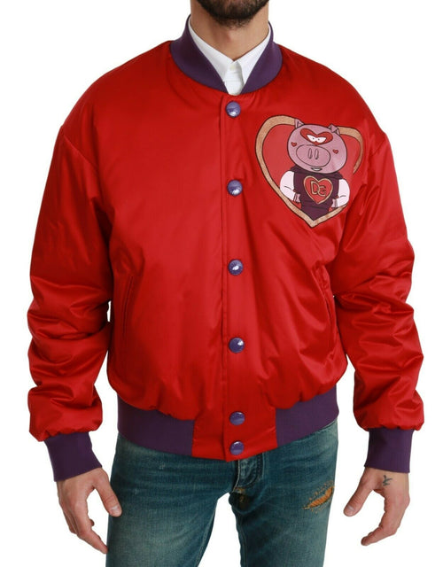 Dolce & Gabbana Red YEAR OF THE PIG Bomber Jacket - ClickThatClicks 
