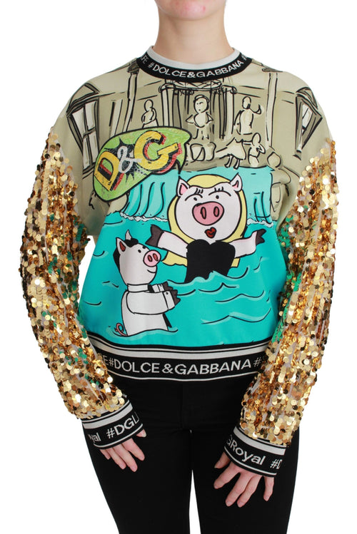 Dolce & Gabbana Year of the Pig Sequined Top  Sweater - ClickThatClicks 