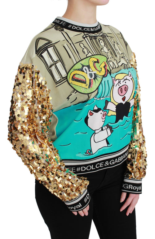 Dolce & Gabbana Year of the Pig Sequined Top  Sweater - ClickThatClicks 