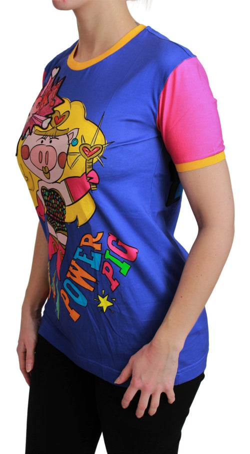 Dolce & Gabbana Purple PIG SUPERGIRL Top Cotton T-shirt - ClickThatClicks 