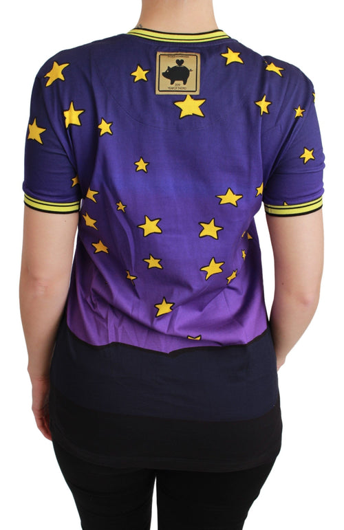 Dolce & Gabbana Purple YEAR OF THE PIG Top Cotton T-shirt - ClickThatClicks 
