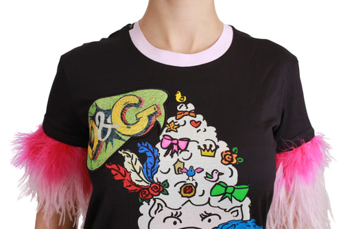 Dolce & Gabbana Black YEAR OF THE PIG Top Cotton  T-shirt - ClickThatClicks 