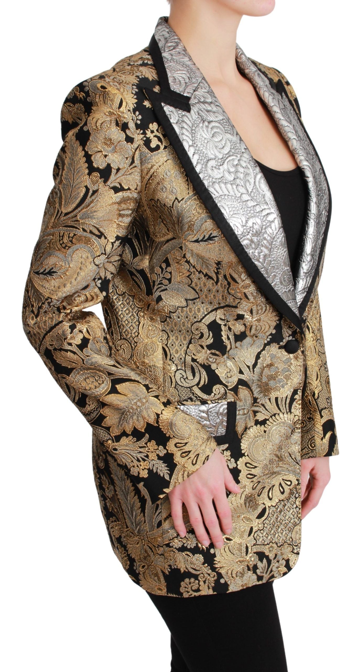 Dolce & Gabbana Black Gold Jacquard Blazer Jacket - ClickThatClicks 