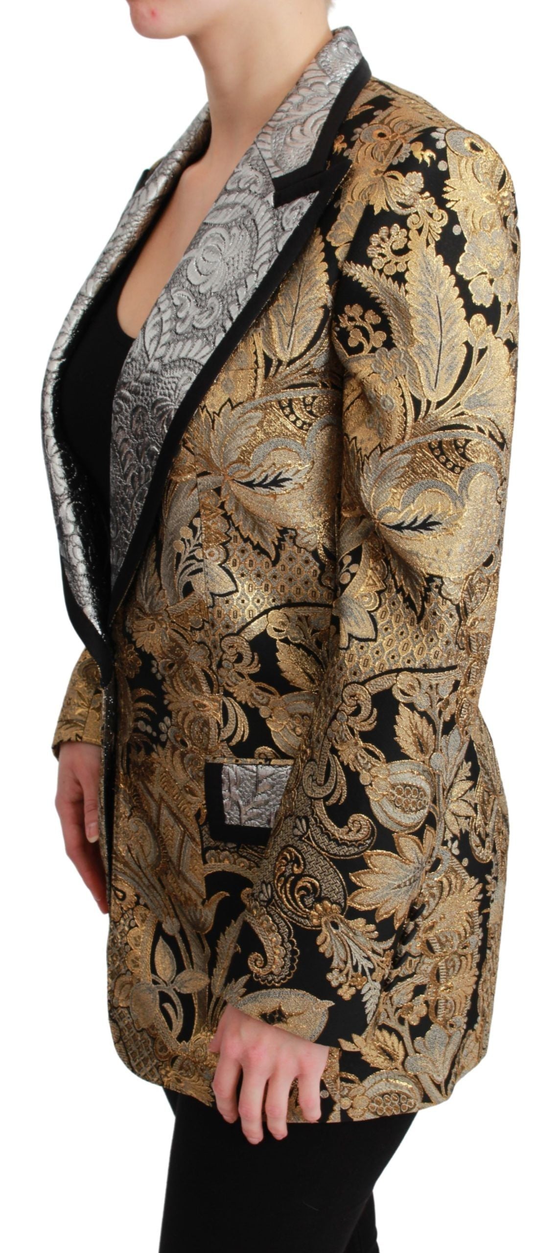 Dolce & Gabbana Black Gold Jacquard Blazer Jacket - ClickThatClicks 