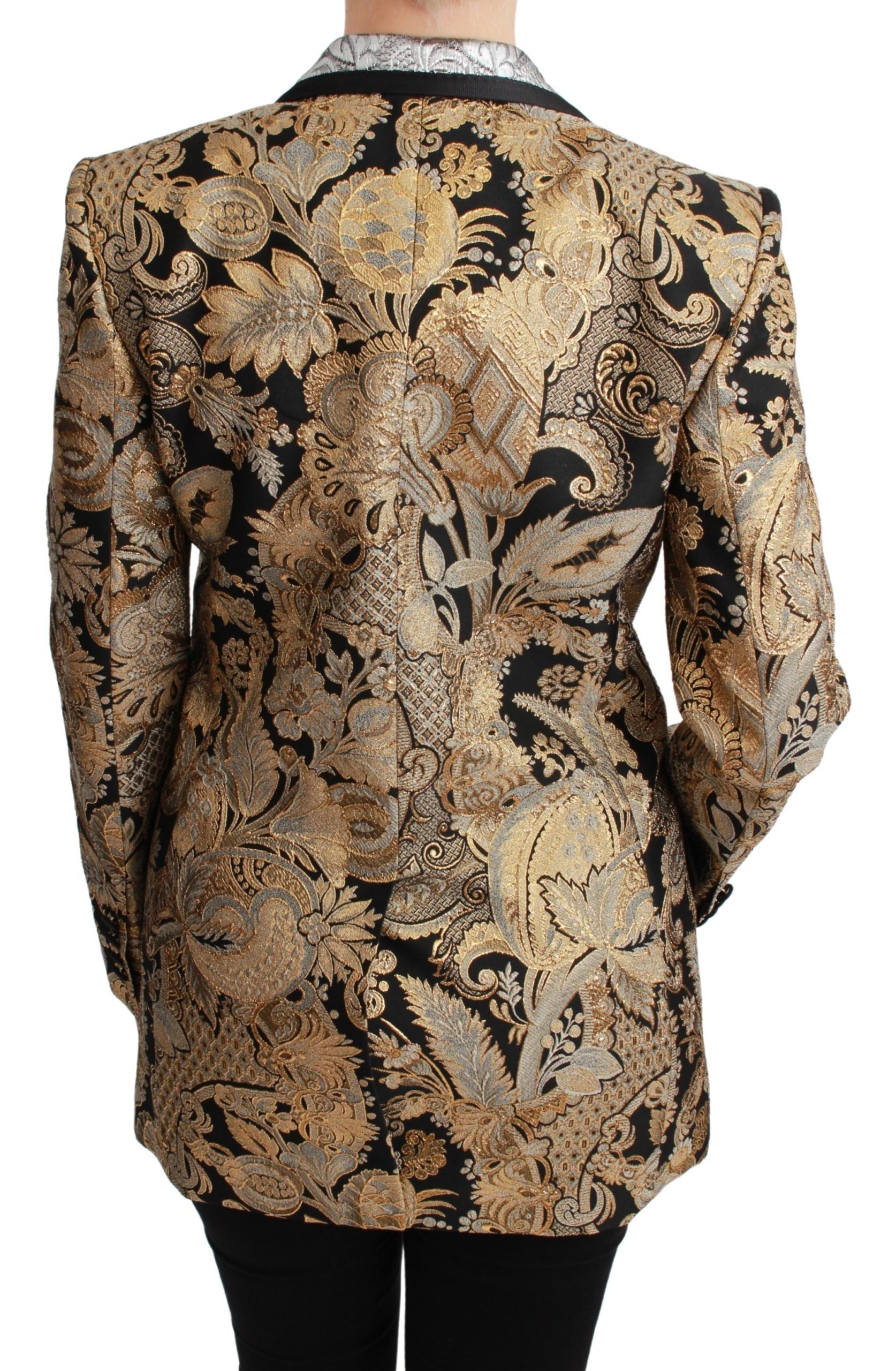 Dolce & Gabbana Black Gold Jacquard Blazer Jacket - ClickThatClicks 