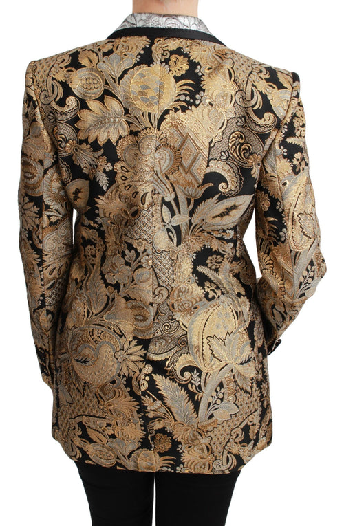 Dolce & Gabbana Black Gold Jacquard Blazer Jacket - ClickThatClicks 