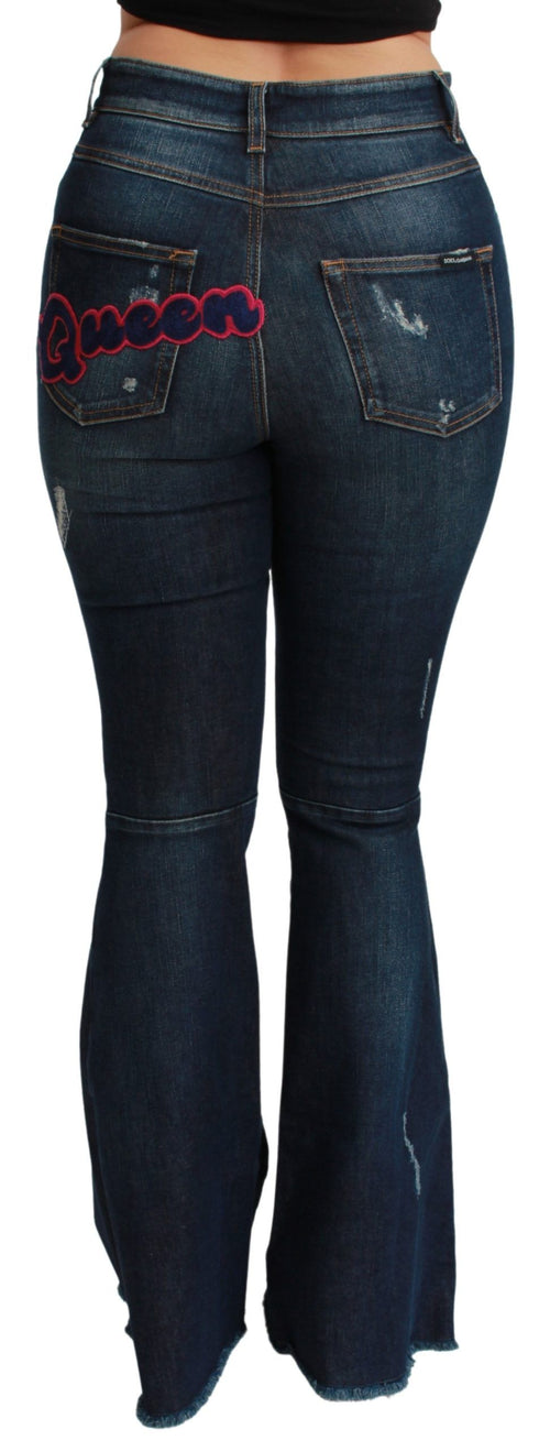 Dolce & Gabbana Blue Denim Cotton Stretch Flared Jeans - ClickThatClicks 