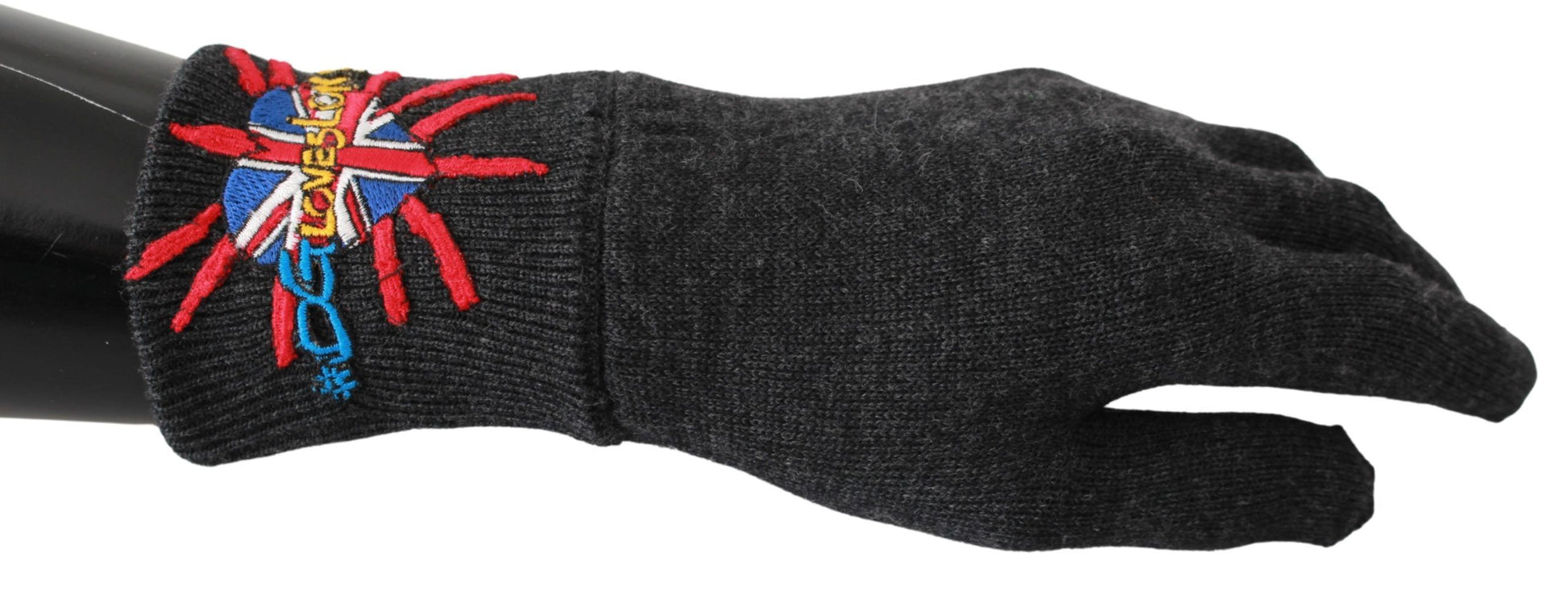 Dolce & Gabbana Gray #DGLovesLondon Embroidered Wool Gloves - ClickThatClicks 