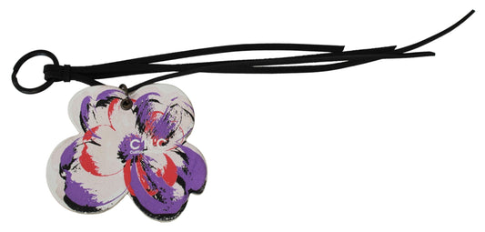 Costume National White Leather Butterfly Logo Keyring C'N'C Keychain - ClickThatClicks 