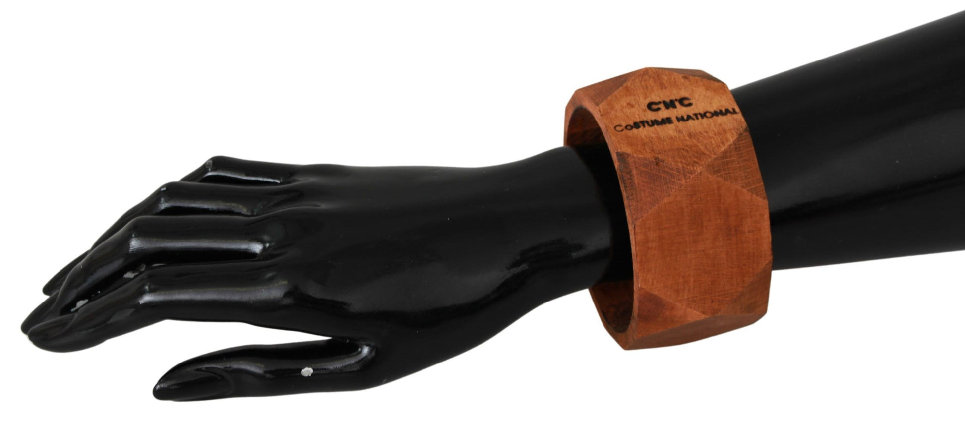 Costume National Brown Wooden Branded Bracelet - ClickThatClicks 