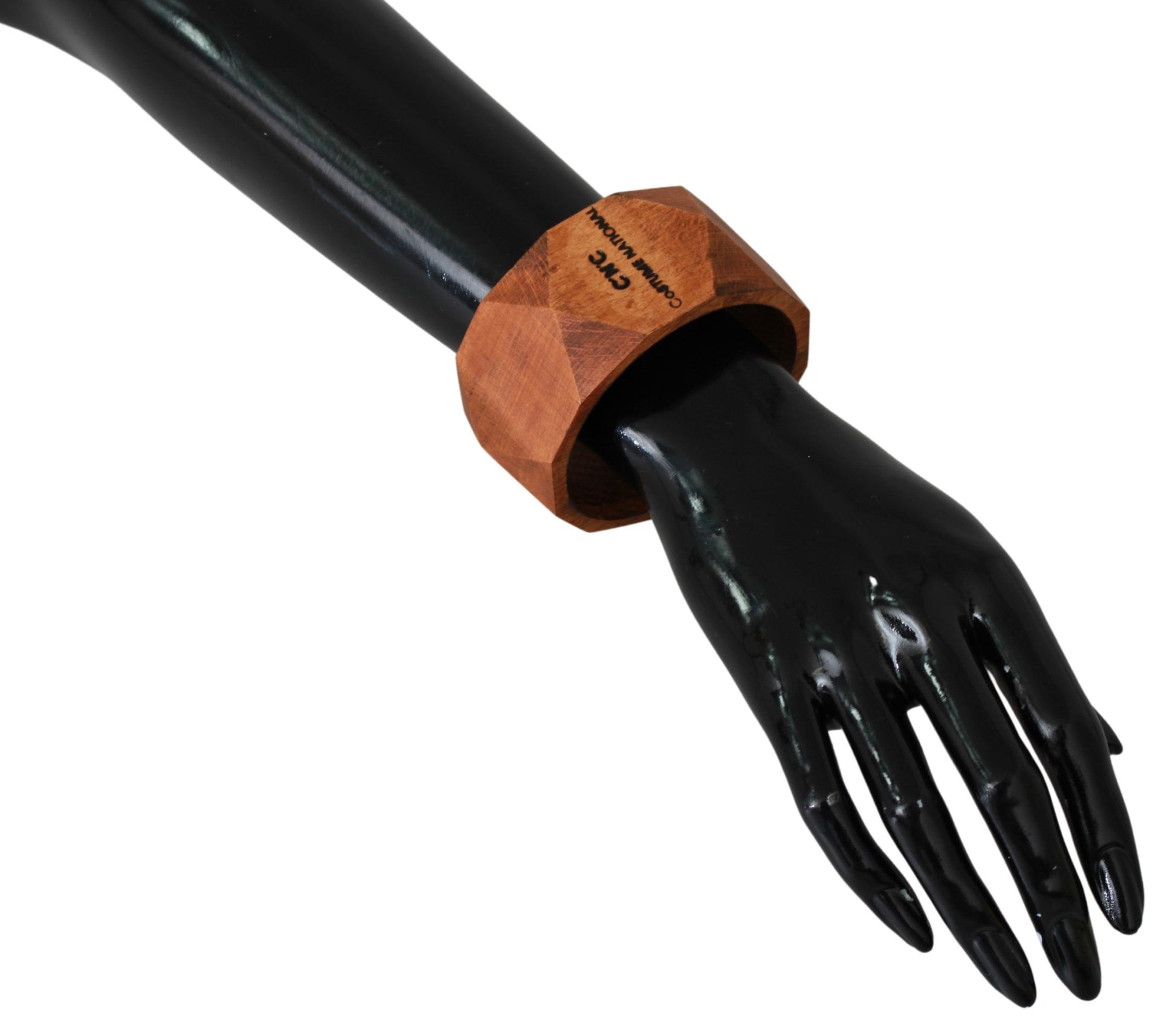 Costume National Brown Wooden Branded Bracelet - ClickThatClicks 