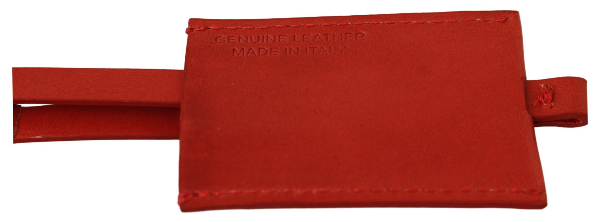 Costume National Red Leather Branded Logo Keyring Keychain - ClickThatClicks 