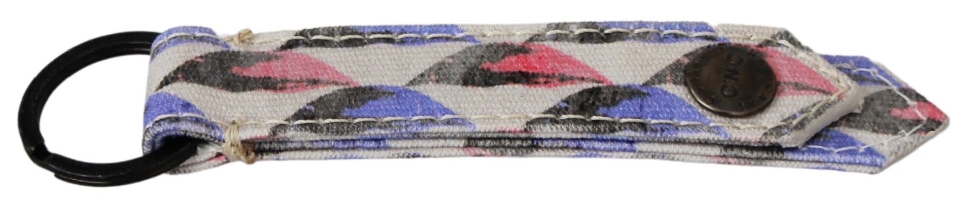 Costume National White Ring Branded Textile  Keychain - ClickThatClicks 