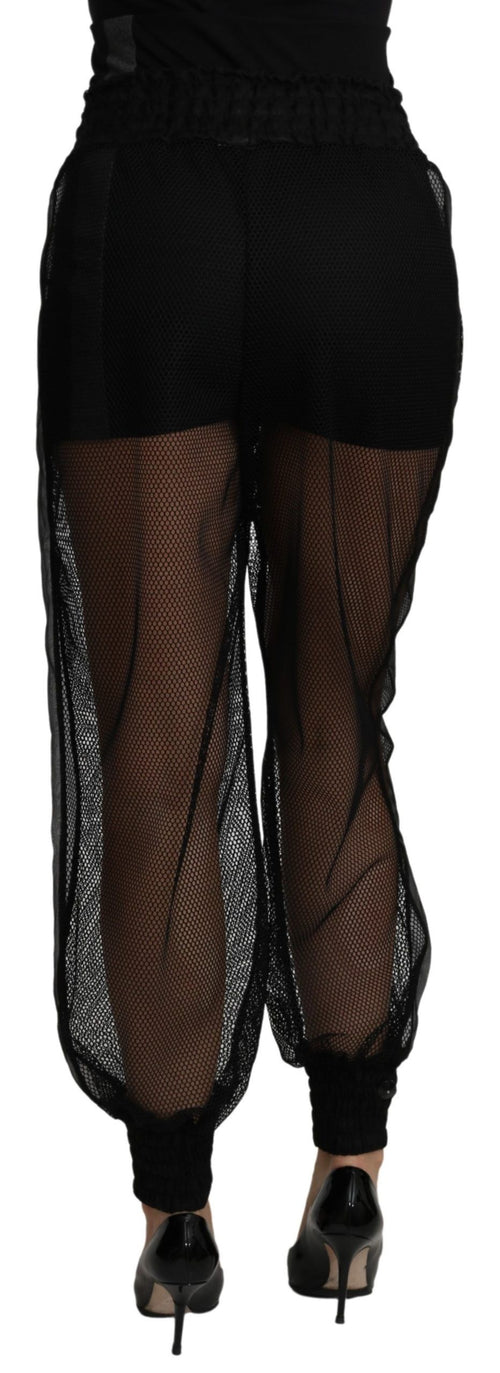 Dolce & Gabbana Black See Through Jogger Polyester Pants - ClickThatClicks 