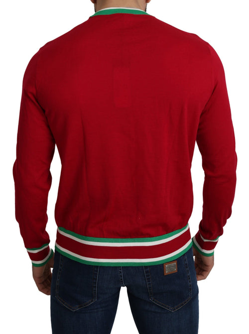 Dolce & Gabbana Red Wool Silk Pig of the Year Sweater - ClickThatClicks 