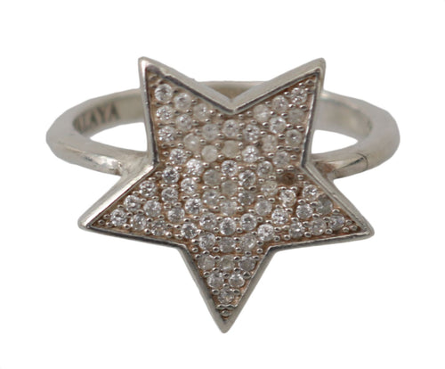 Nialaya Silver Womens Clear CZ Star 925 Ring - ClickThatClicks 