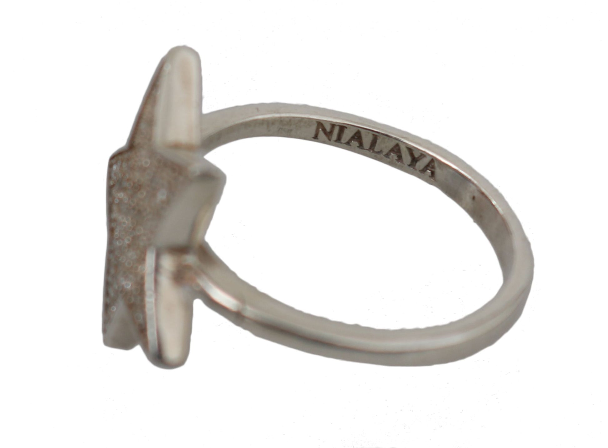 Nialaya Silver Womens Clear CZ Star 925 Ring - ClickThatClicks 